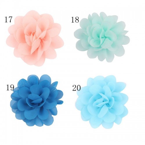 3pcs Colorful hair flowers headdress for baby todllers kids stage performance princess dress hair accessories head clip 5CM chiffon flower hairpin duckbill clip for children